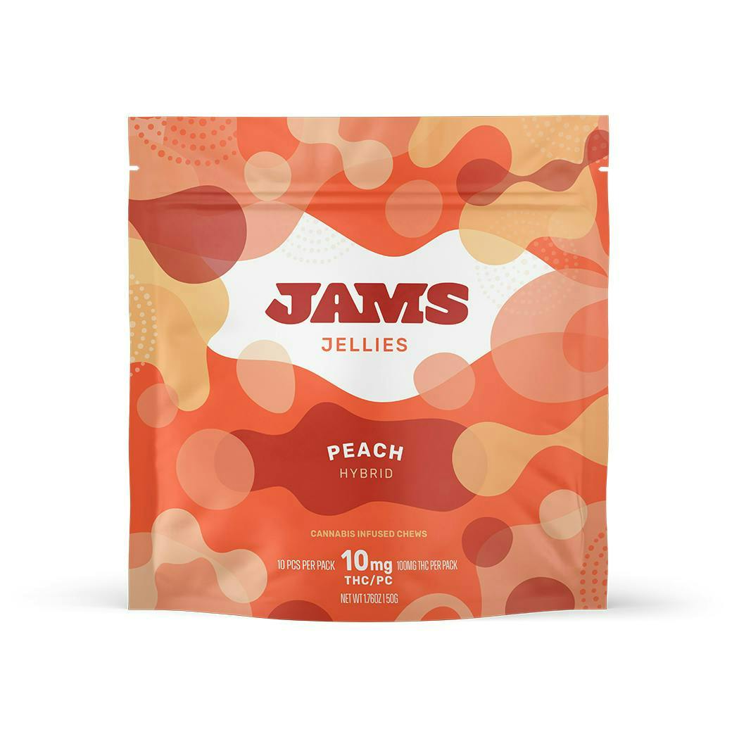Jellies Peach 100mg THC (10mg THC per Jelly)