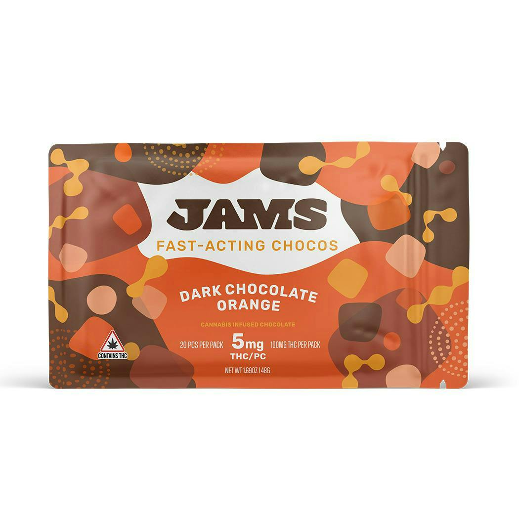 JAMS Dark Chocolate Orange Fast Acting Chocolate 20pk | 100mg