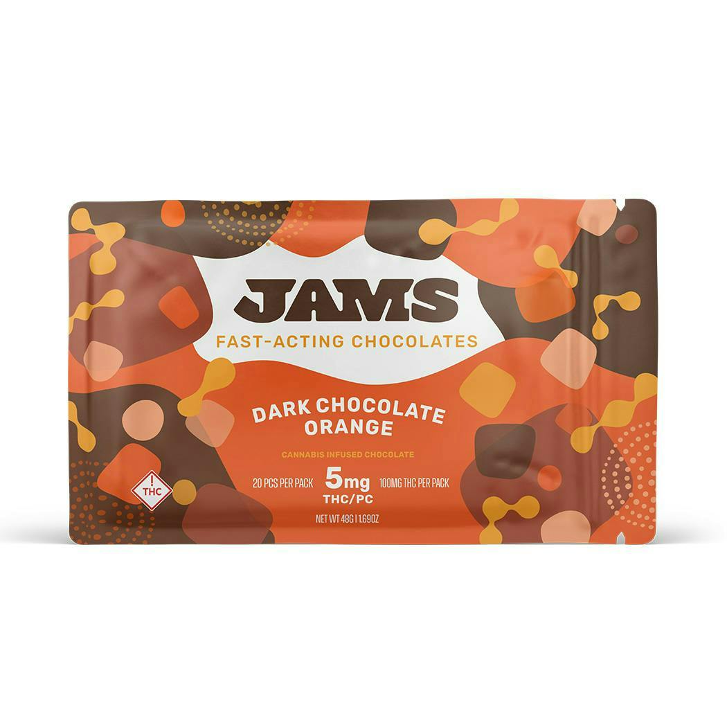 JAMS | Orange Fast-Acting THC Dark Chocolate 20-pack | 100mg