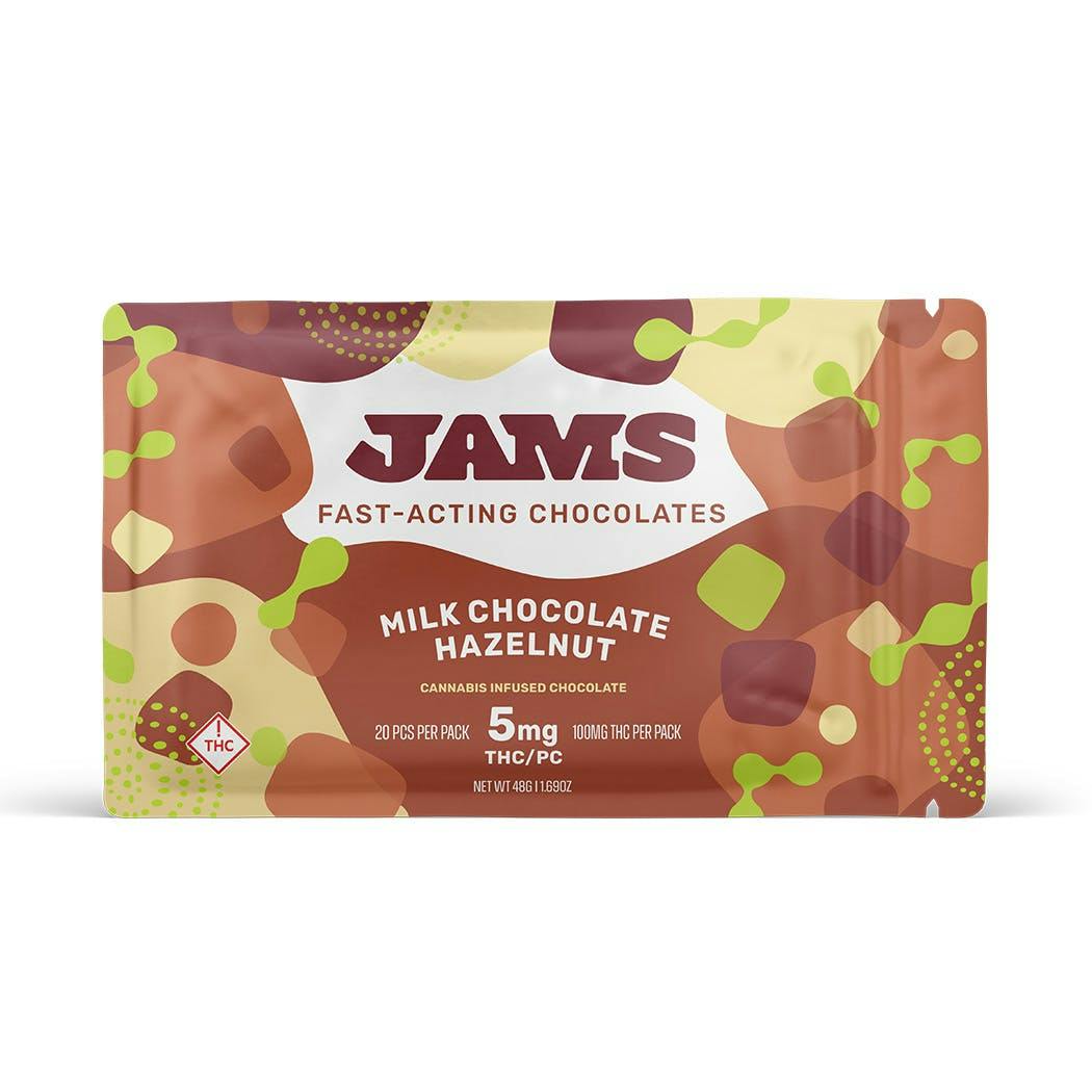 JAMS Hazelnut Fast-Acting Milk Chocolates 100mg
