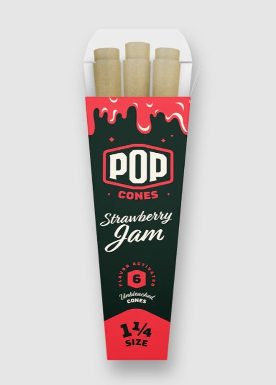 Pop Cones 'STRAWBERRY JAM' 1 1/4 Size Pre-Rolled
