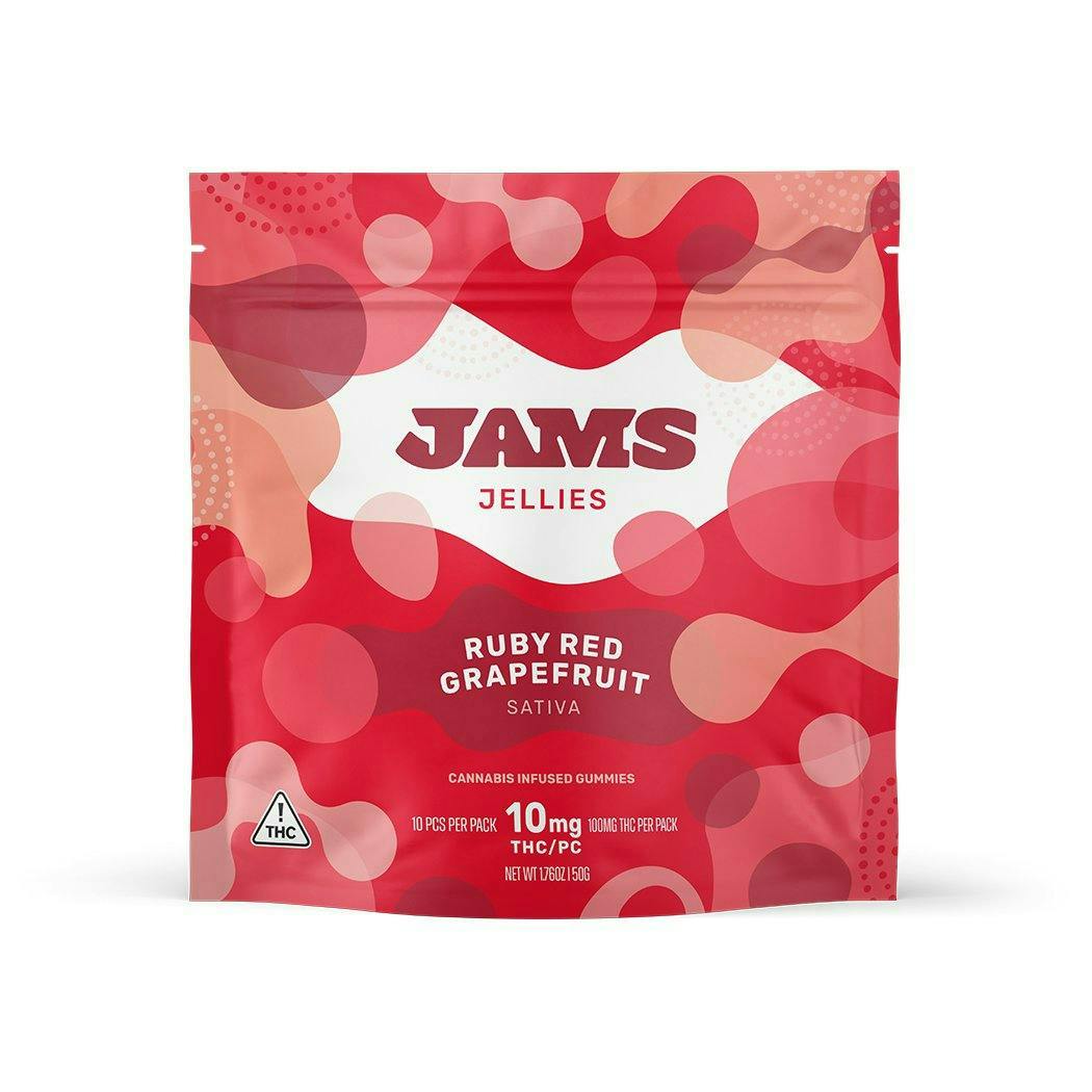 Jams Classic Ruby Red Grapefruit Gummies 10pk 100mg Total