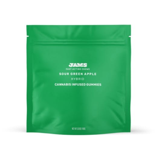 JAMS | Sour Green Apple Nano Fast Acting Gummies | 100mg 20pk