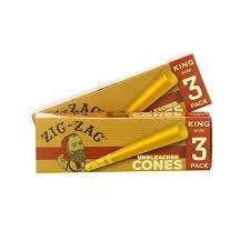 Zig Zag Unbleached King Size 3pk Cones