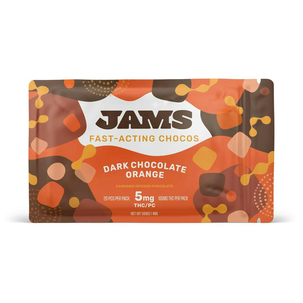 JAMS Orange Dark Chocolate Bar 100mg