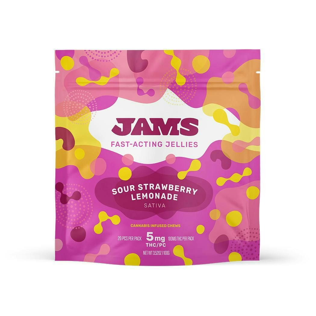 Fast-Acting Jellies Sour Strawberry Lemonade 100mg THC (5mg THC per Jelly)