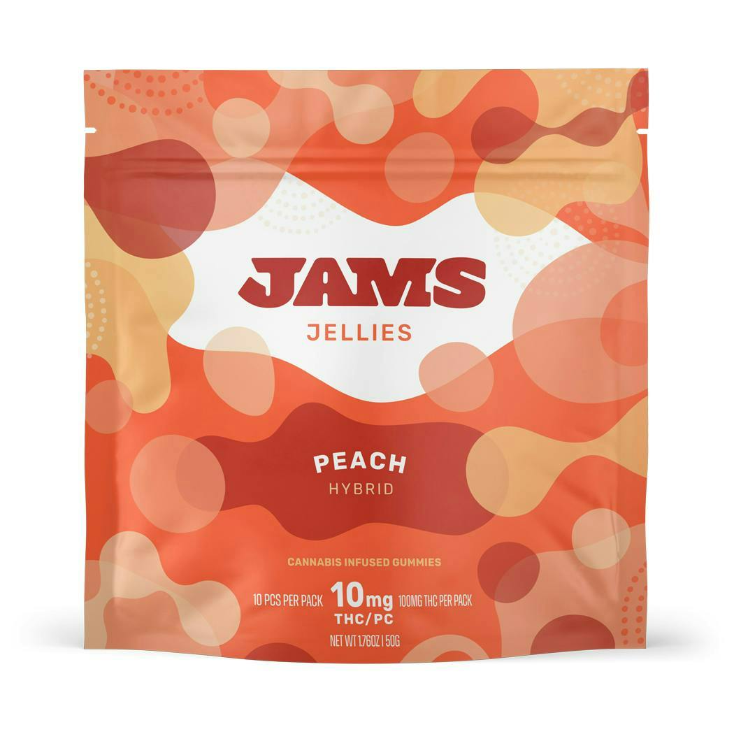 JAMS Peach 10pk Classic Jellies 100mg