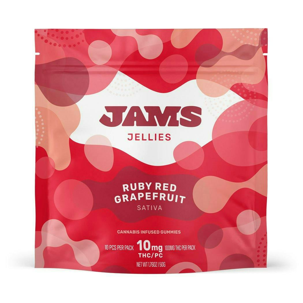 JAMS Ruby Red Grapefruit 10pk Classic Jellies 100mg