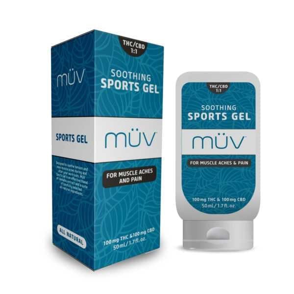 MUV Sports Gel 1:1 THC:CBD 100mg THC/100mg CBD