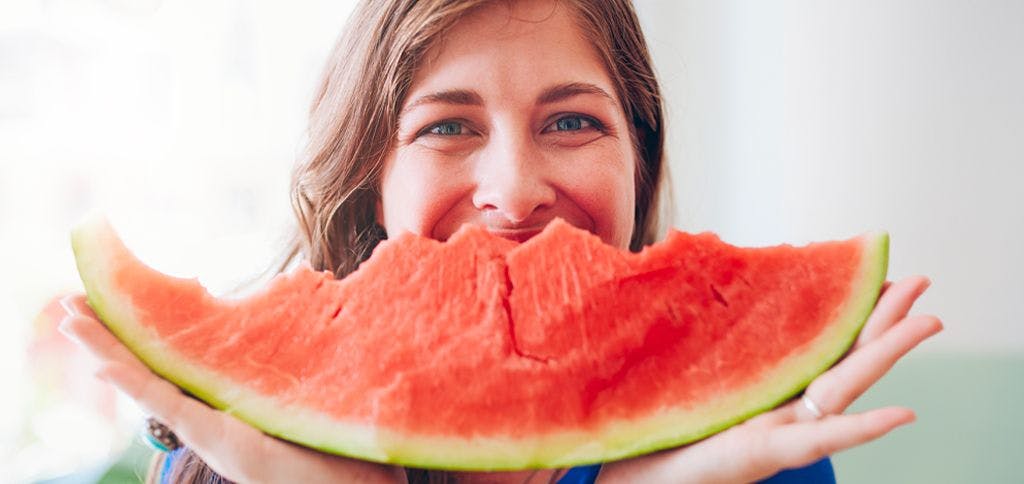 girl with watermelon smile